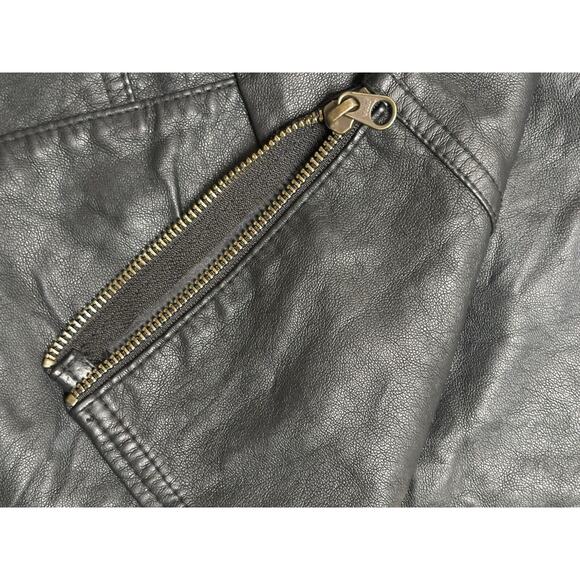 Free People Moto Pants Faux Leather Biker Womens Size 2 Ankle Zip Stretch Skinny - Picture 4 of 8
